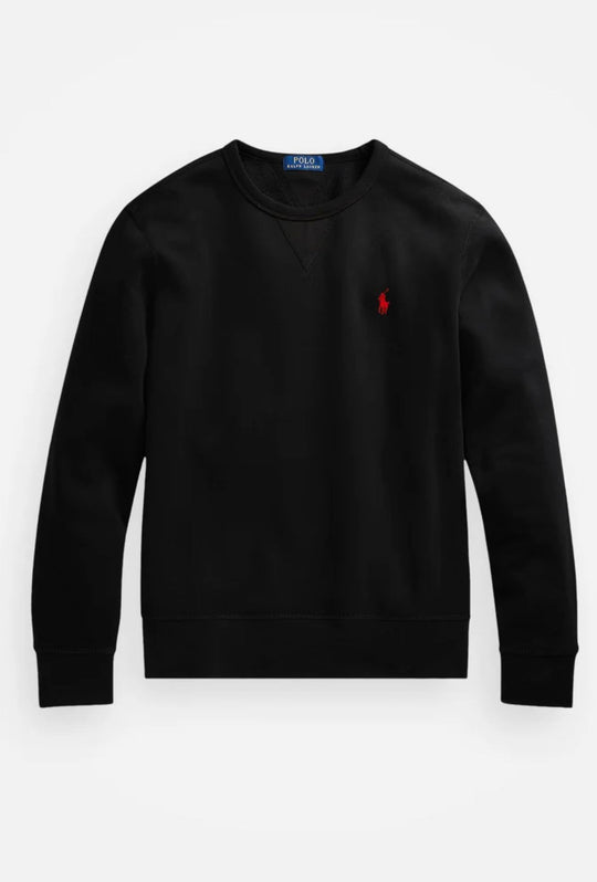 Felpa uomo Girocollo Ralph Lauren misto cotone felpata - NERO