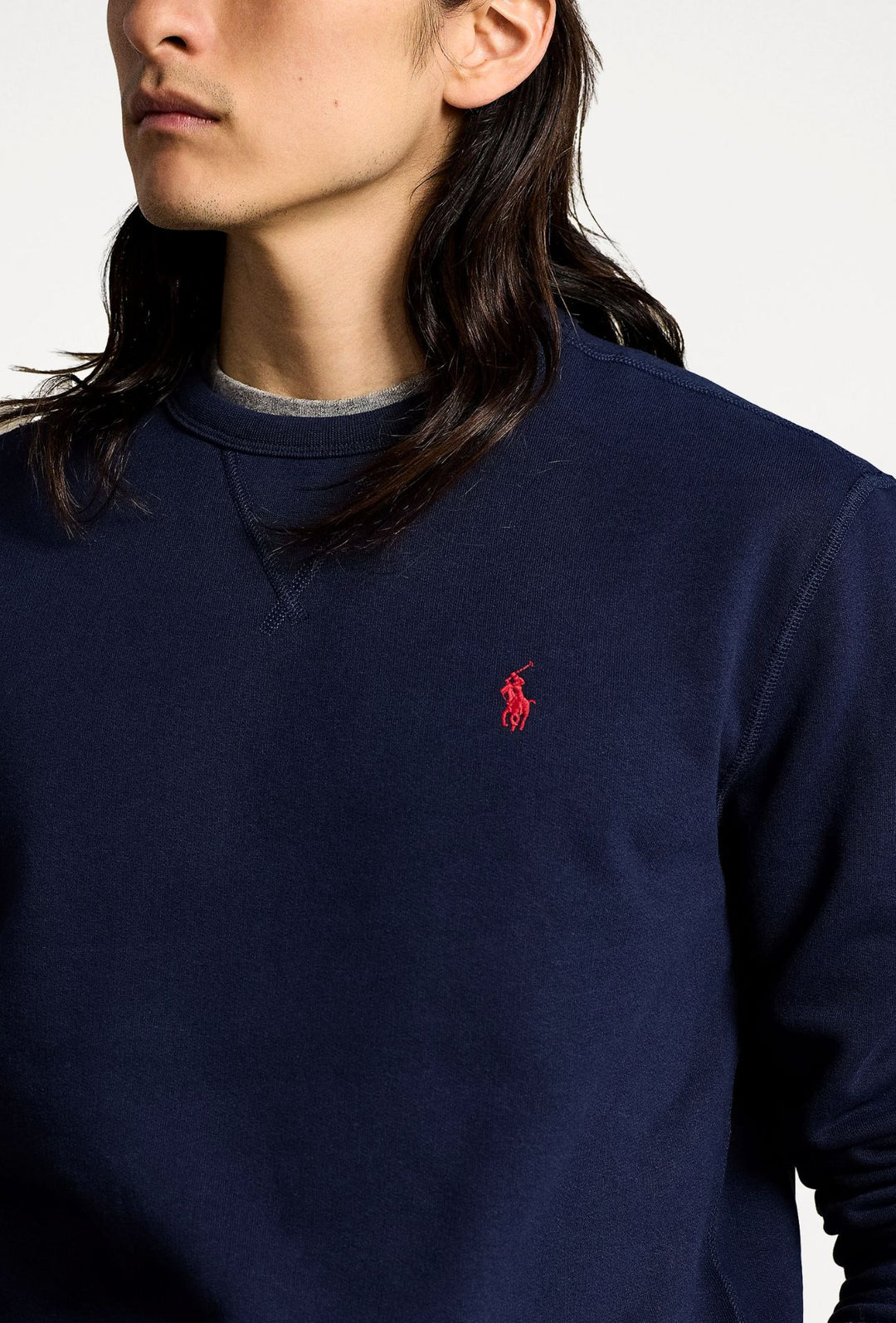 Felpa uomo Girocollo Ralph Lauren misto cotone felpata - BLU