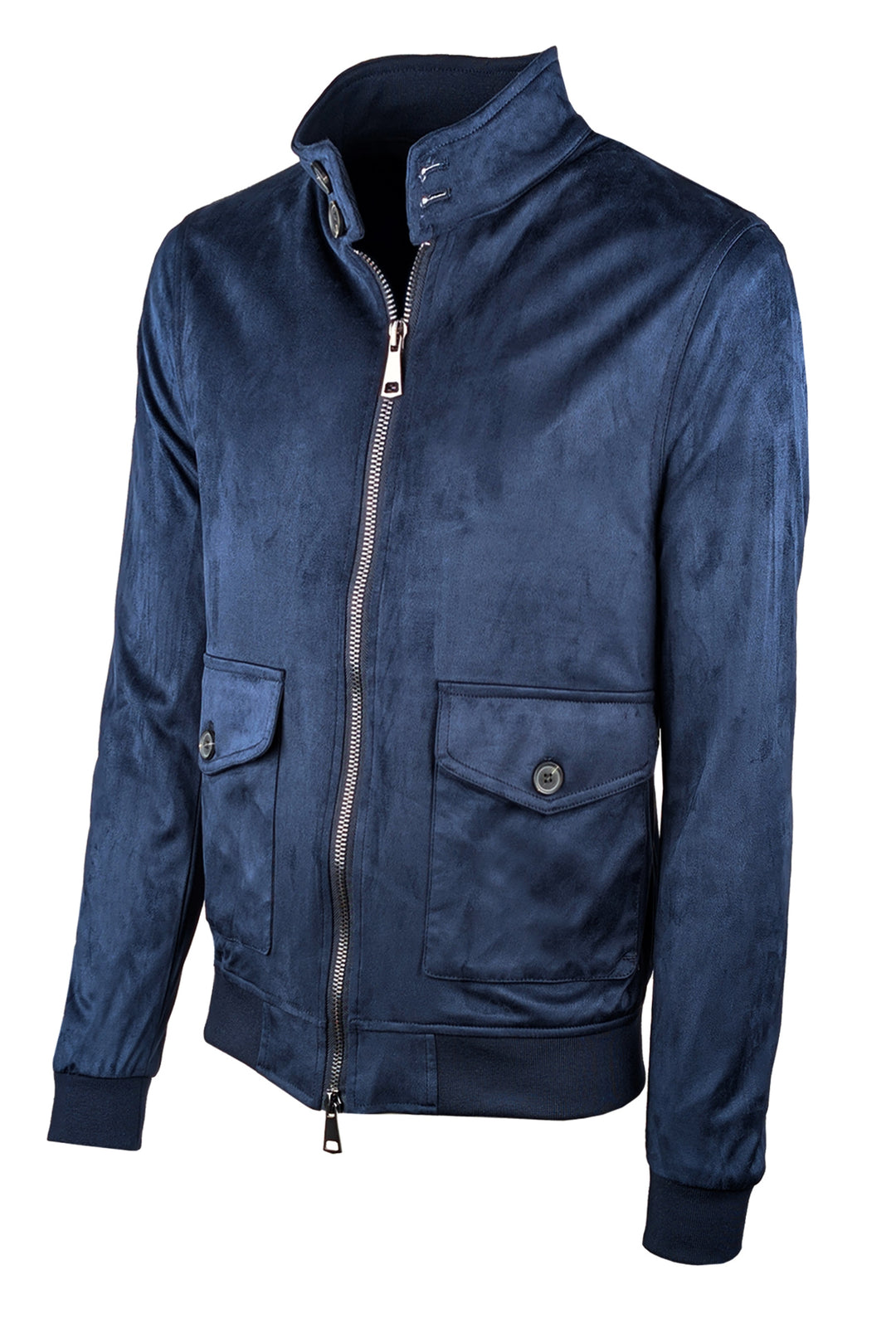 Giubbotto uomo in Camoscio Tessuti Leggero giubbotti con tasconi - BLU