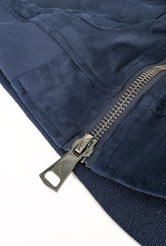 Giubbotto uomo in Camoscio Tessuti Leggero giubbotti con tasconi - BLU