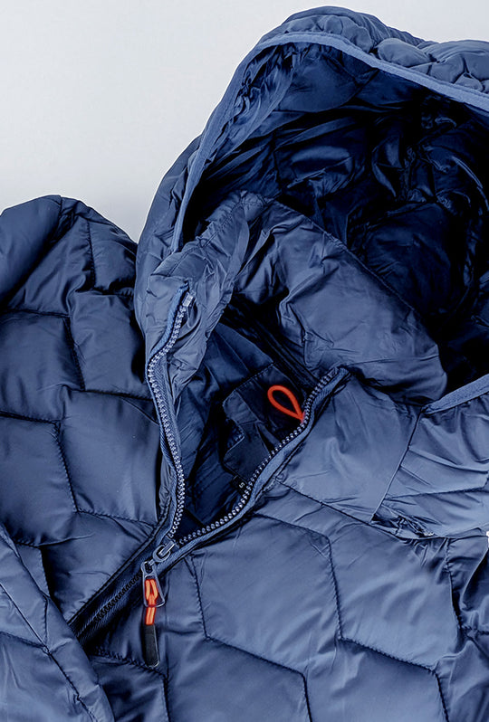 Giubbotto uomo dresserd piumino con cappuccio smontabile - BLU