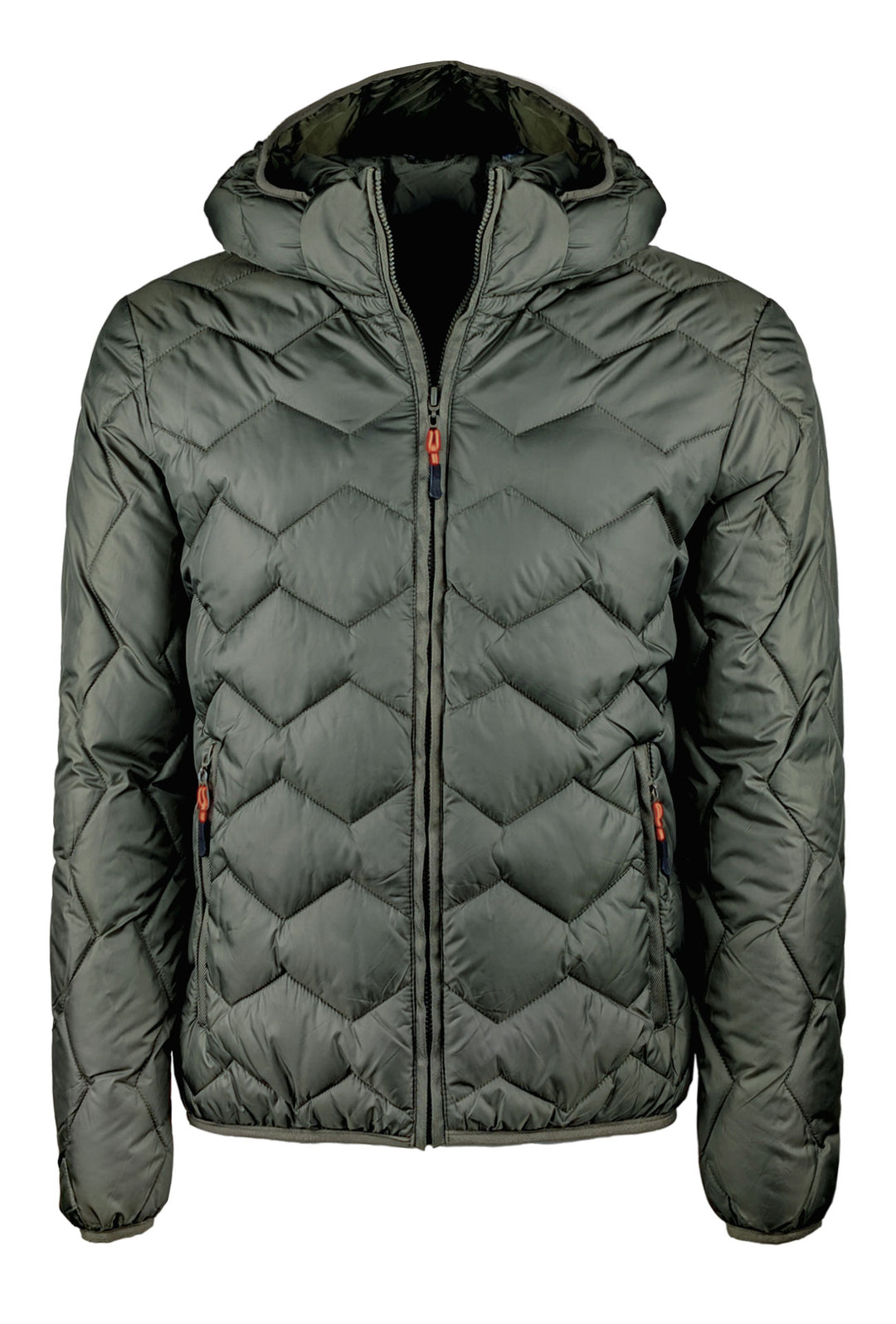 Giubbotto uomo dresserd piumino con cappuccio smontabile - VERDE MILITARE