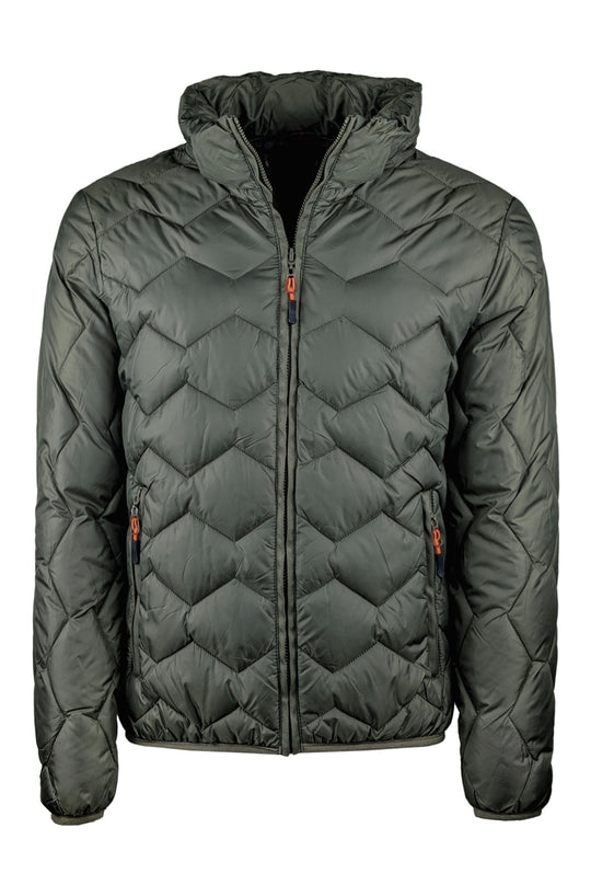 Giubbotto uomo dresserd piumino con cappuccio smontabile - VERDE MILITARE