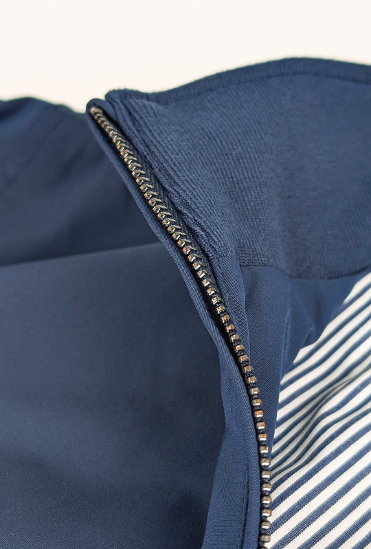 Giubbotto Uomo Bomber Leggero con balza e polsini in cotone - BLU