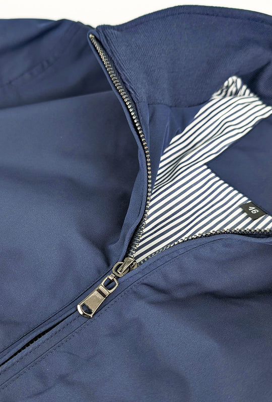 Giubbotto Uomo Bomber Leggero con balza e polsini in cotone - BLU