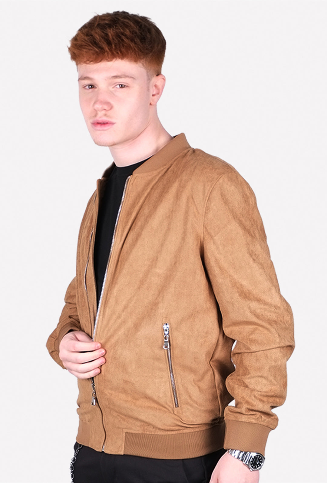 Giubbotto Uomo Leggero Simil Camoscio College Semi slim Dresserd - CAMMELLO