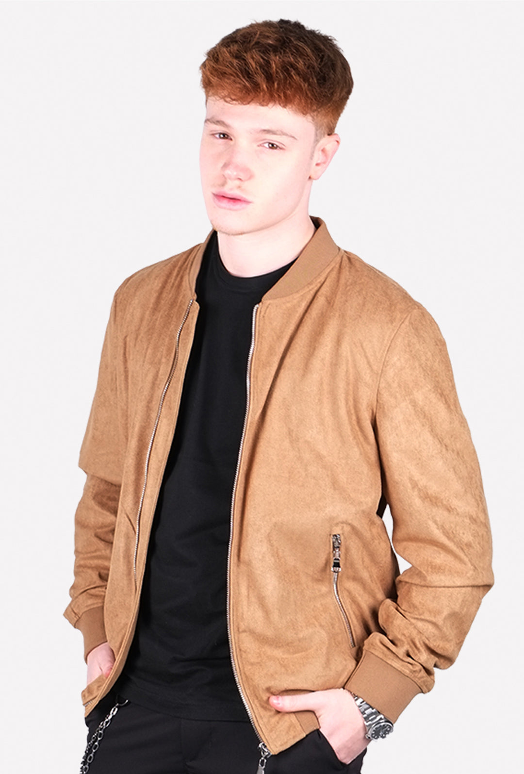 Giubbotto Uomo Leggero Simil Camoscio College Semi slim Dresserd - CAMMELLO