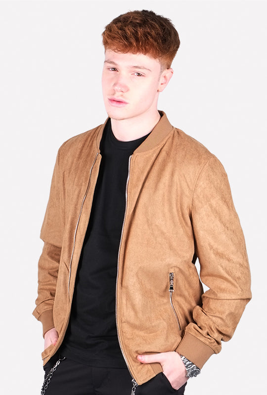 Giubbotto Uomo Leggero Simil Camoscio College Semi slim Dresserd - CAMMELLO