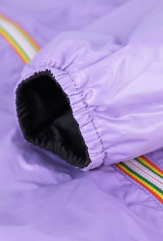 Giubbotto donna double face leggero con cappuccio - NERO / VIOLA