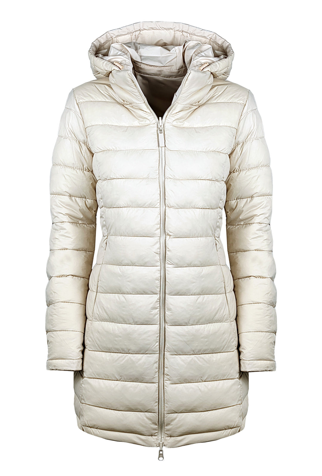 Giubbotto donna double face Piumino tessuto tecnico Cappuccio smontabile - BEIGE