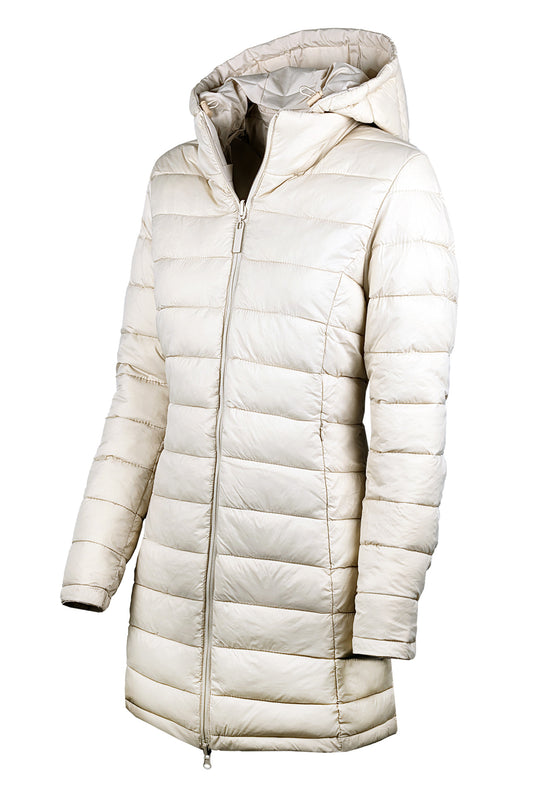 Giubbotto donna double face Piumino tessuto tecnico Cappuccio smontabile - BEIGE