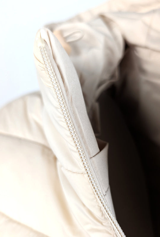 Giubbotto donna double face Piumino tessuto tecnico Cappuccio smontabile - BEIGE