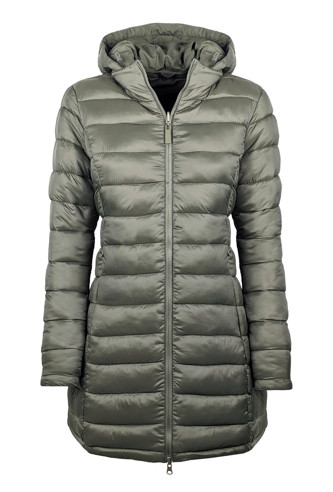 Giubbotto donna double face Piumino tessuto tecnico Cappuccio smontabile - VERDE