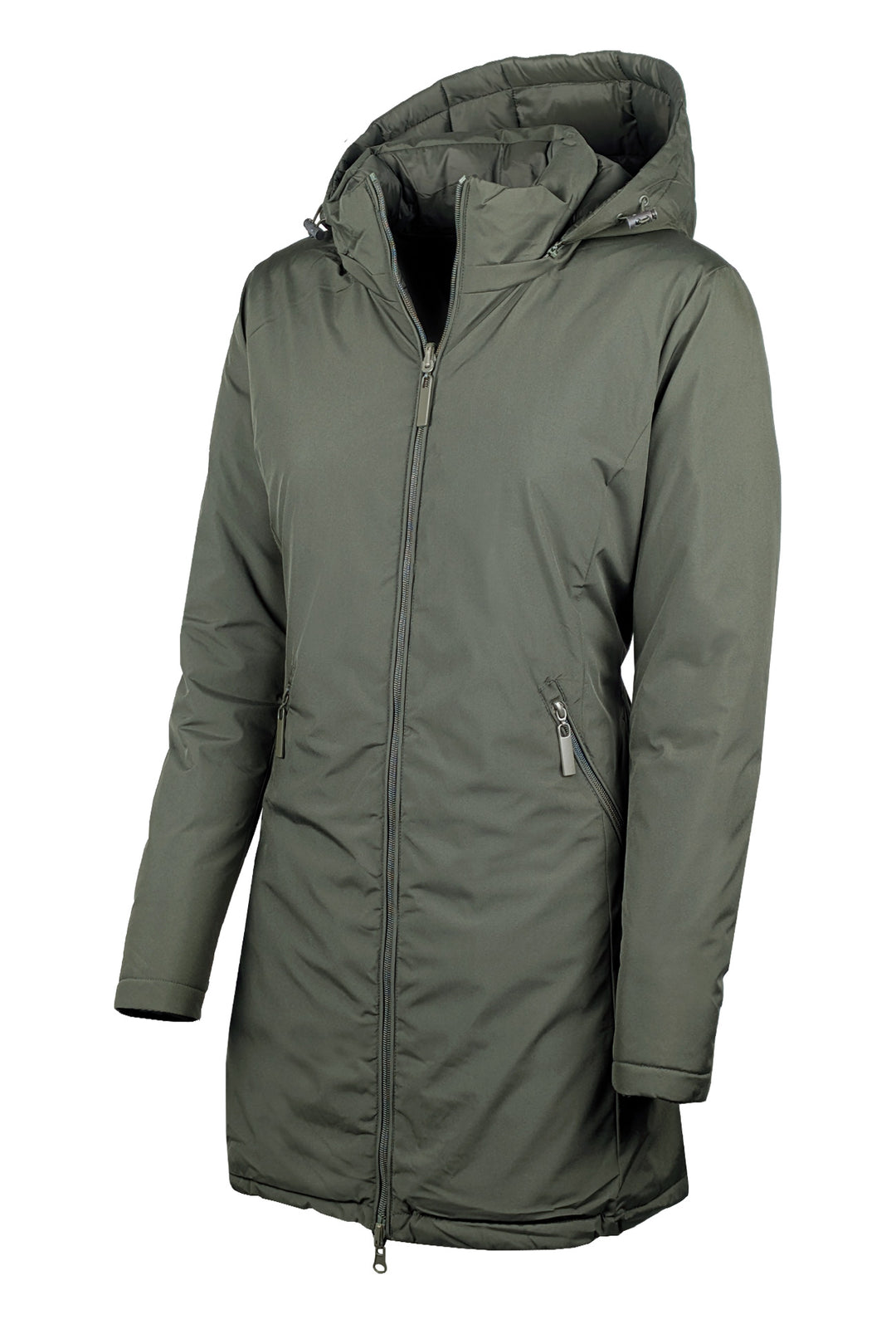 Giubbotto donna double face Piumino tessuto tecnico Cappuccio smontabile - VERDE
