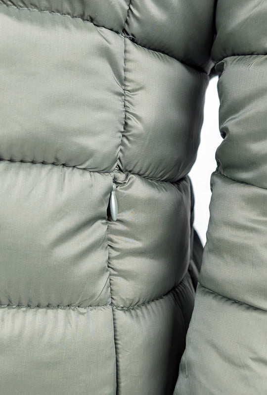 Giubbotto donna double face Piumino tessuto tecnico Cappuccio smontabile - VERDE