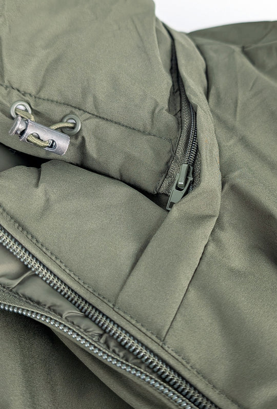 Giubbotto donna double face Piumino tessuto tecnico Cappuccio smontabile - VERDE