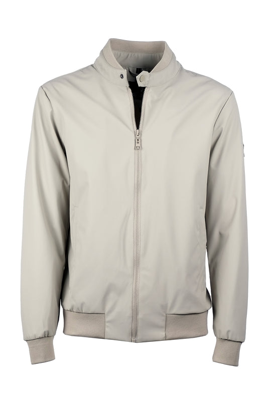 Giubbotto Uomo collo coreano Simil pelle leggero Balza in cotone Dresserd - BEIGE
