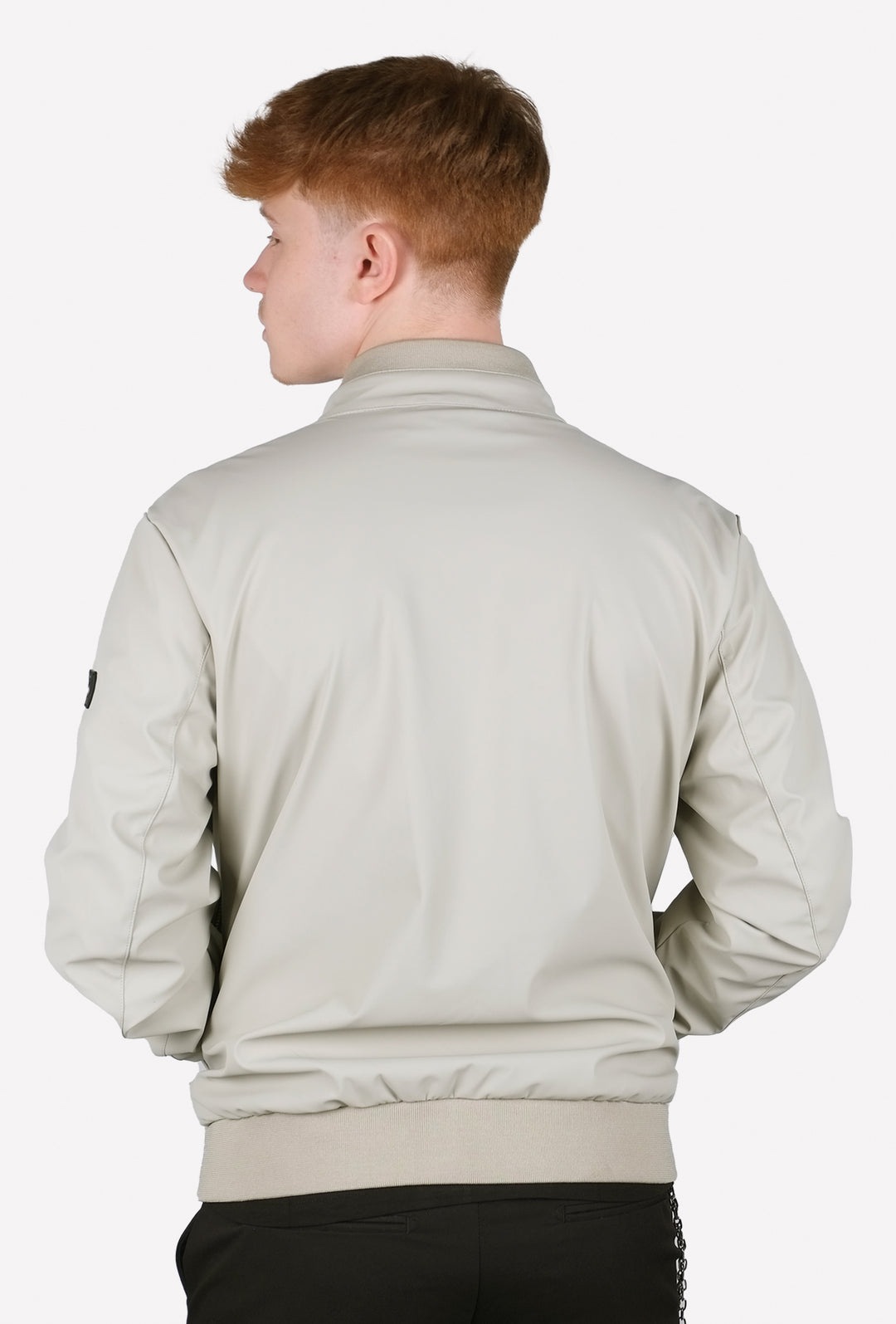 Giubbotto Uomo collo coreano Simil pelle leggero Balza in cotone Dresserd - BEIGE