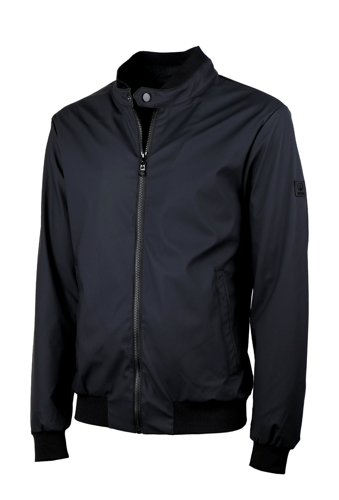 Giubbotto Uomo collo coreano Simil pelle leggero Balza in cotone Dresserd - NERO