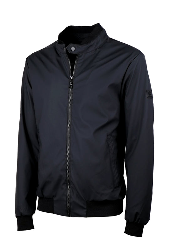 Giubbotto Uomo collo coreano Simil pelle leggero Balza in cotone Dresserd - NERO