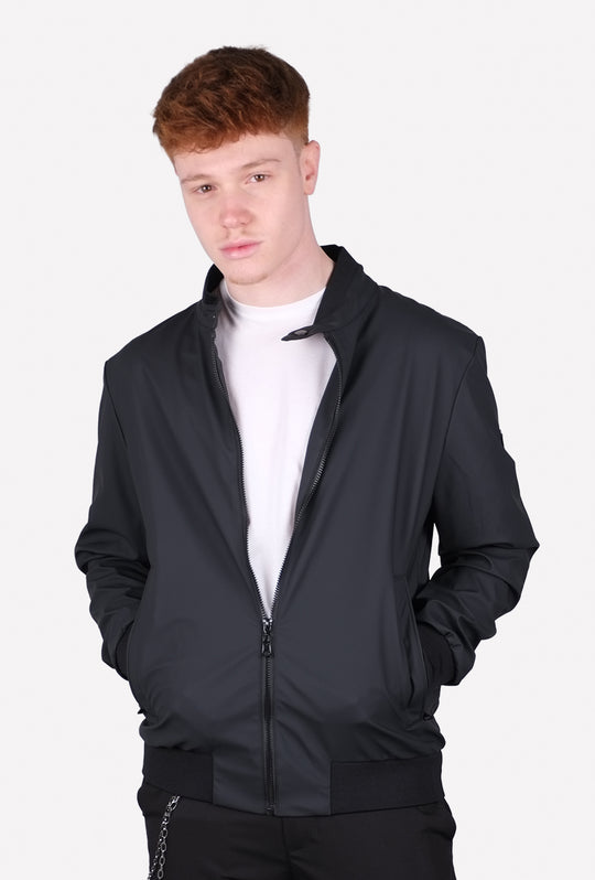 Giubbotto Uomo collo coreano Simil pelle leggero Balza in cotone Dresserd - NERO