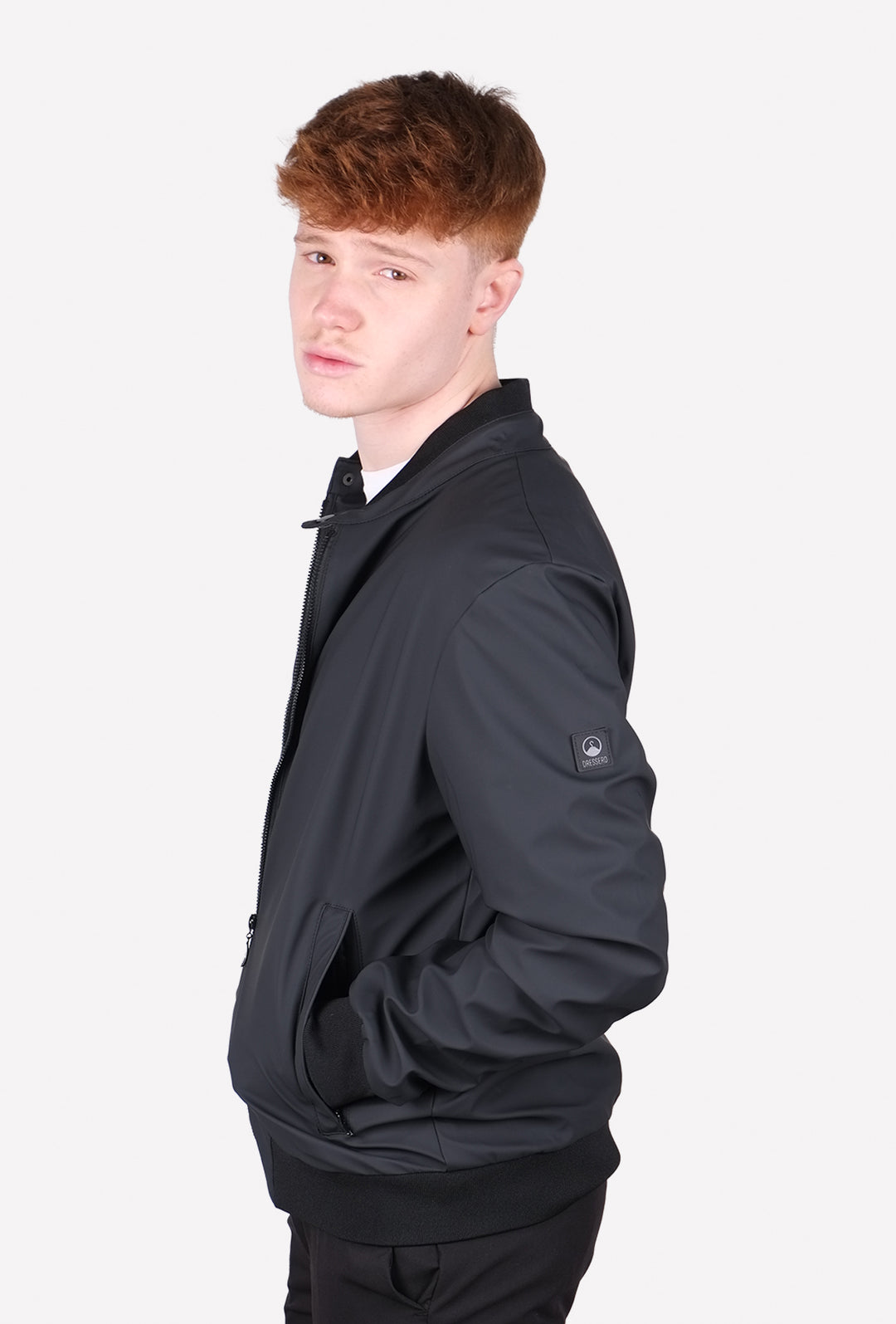 Giubbotto Uomo collo coreano Simil pelle leggero Balza in cotone Dresserd - NERO