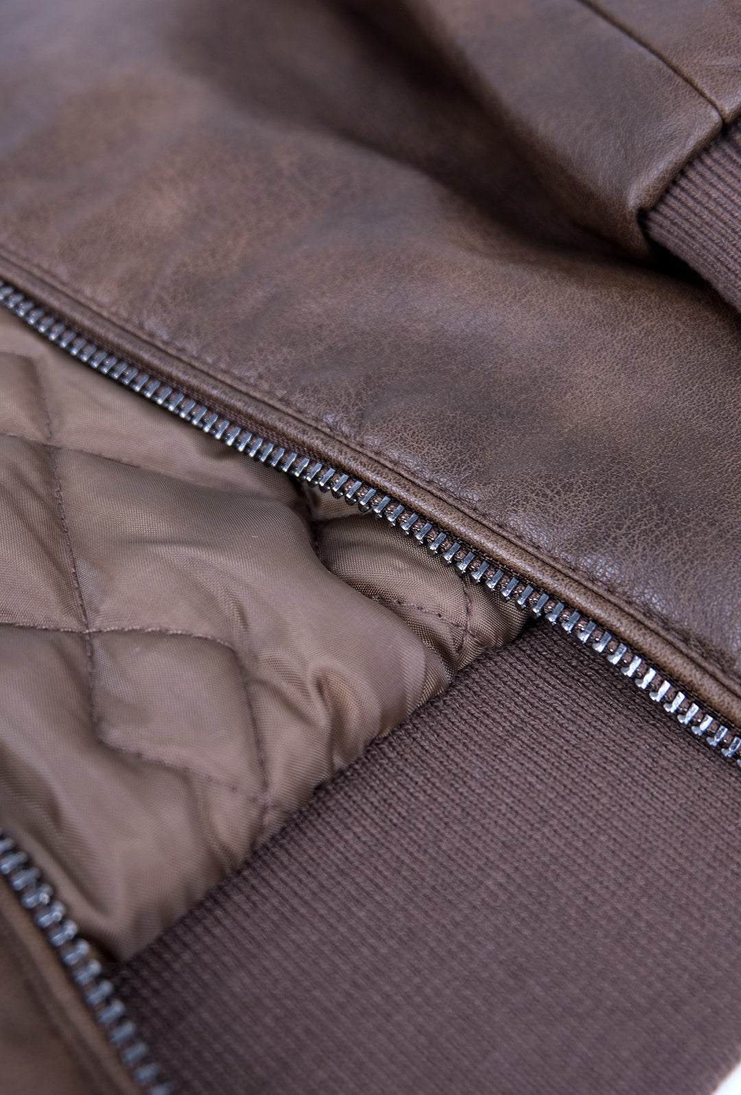Giubbotto uomo simil pelle invernale tessuto marmorizzato Dresserd - MARRONE