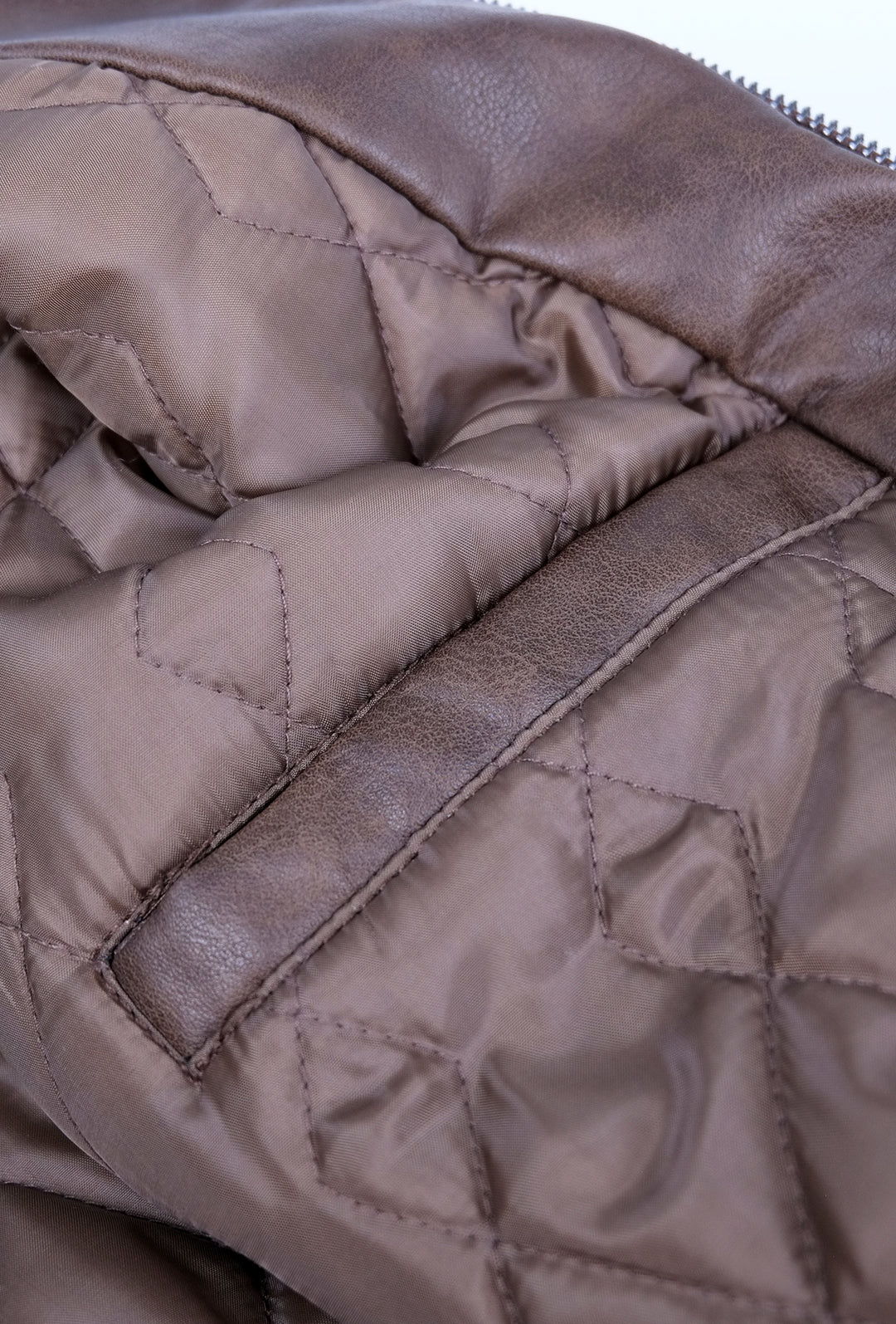 Giubbotto uomo simil pelle invernale tessuto marmorizzato Dresserd - MARRONE