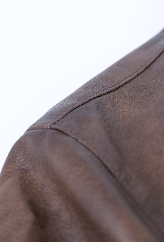 Giubbotto uomo simil pelle invernale tessuto marmorizzato Dresserd - MARRONE