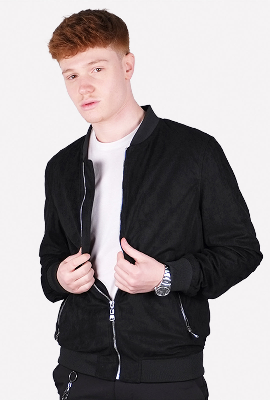 Giubbotto Uomo Leggero Simil Camoscio College Semi slim Dresserd - NERO