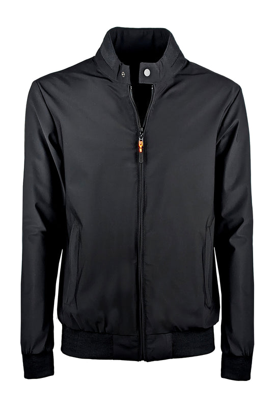 Giubbotto uomo Leggero Dresserd tessuto tecnico collo coreano - NERO