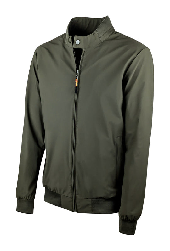 Giubbotto uomo Leggero Dresserd tessuto tecnico collo coreano - VERDE MILITARE