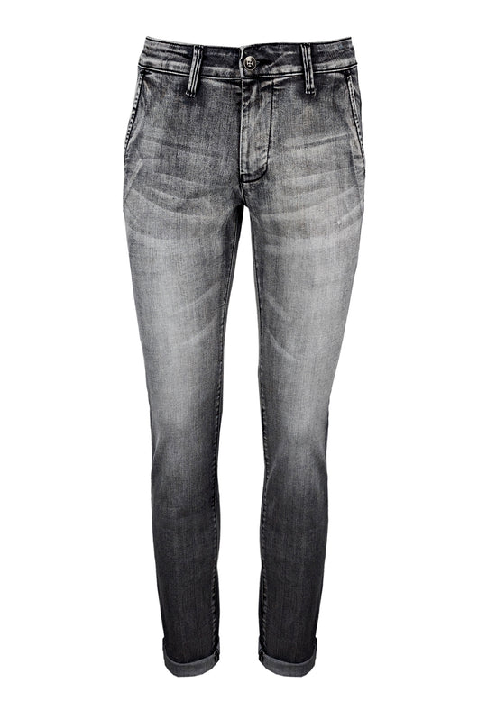 Jeans uomo Tasca america grigio pantalone gamba stretta - GRIGIO