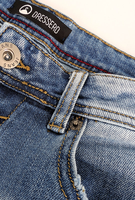 Jeans uomo Dresserd pantalone elasticizzato con abrasioni