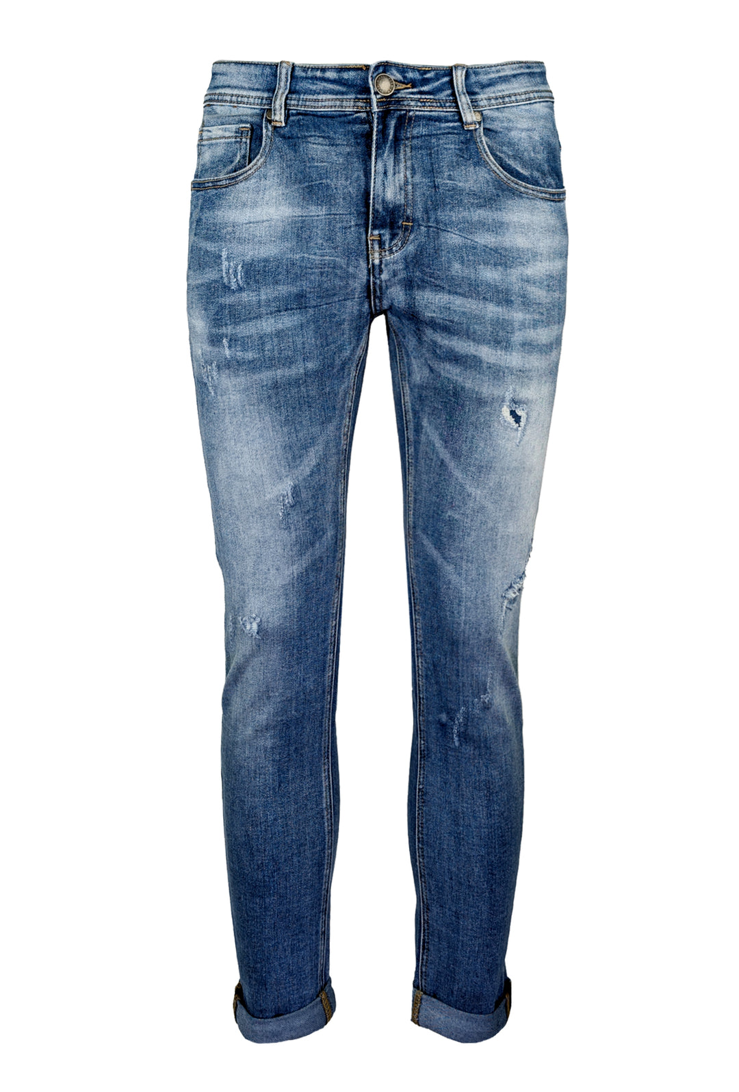 Jeans uomo dresserd con strappi pantalone slim fit