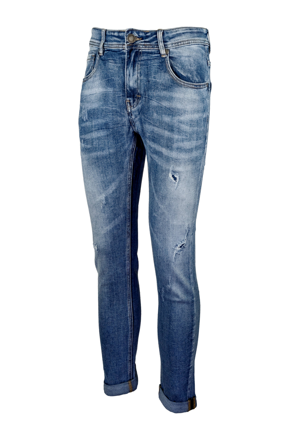 Jeans uomo dresserd con strappi pantalone slim fit