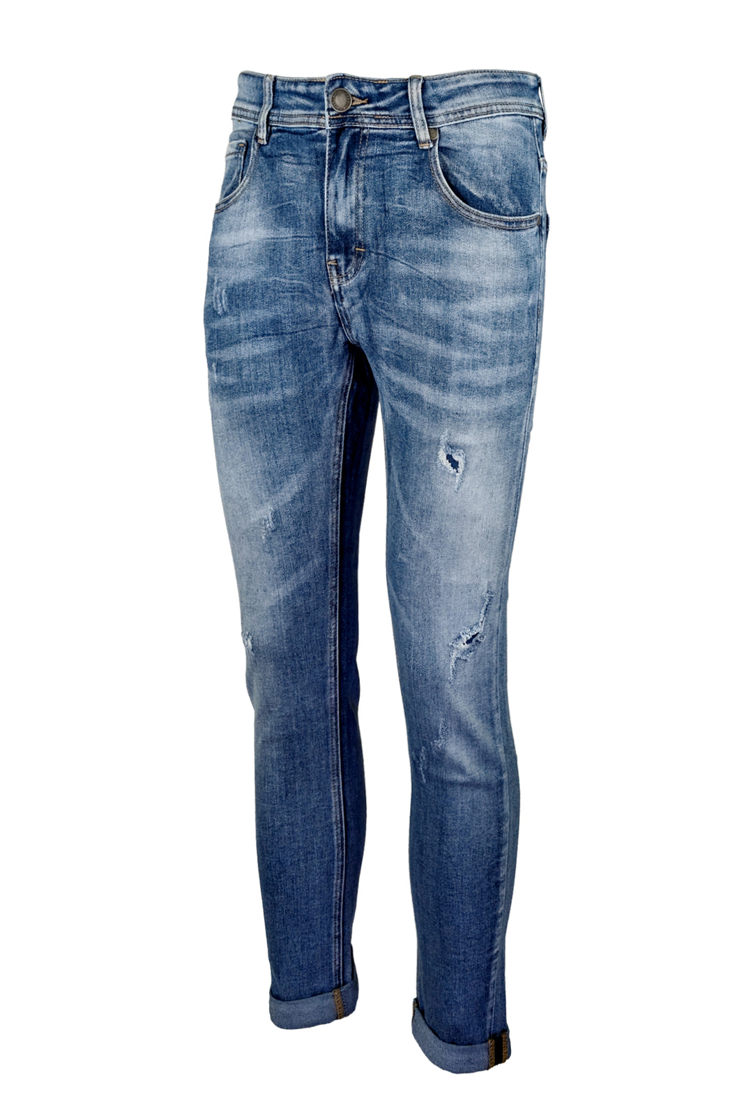 Jeans uomo dresserd con strappi pantalone slim fit