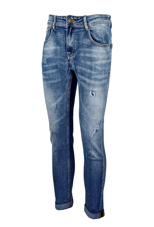 Jeans uomo dresserd con strappi pantalone slim fit