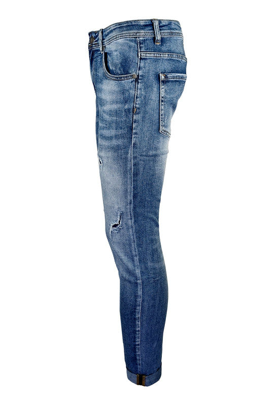 Jeans uomo dresserd con strappi pantalone slim fit