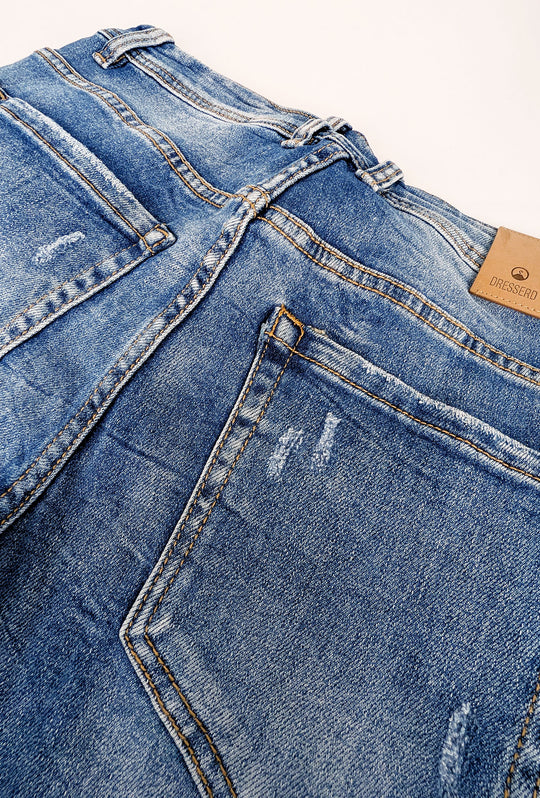 Jeans uomo dresserd con strappi pantalone slim fit