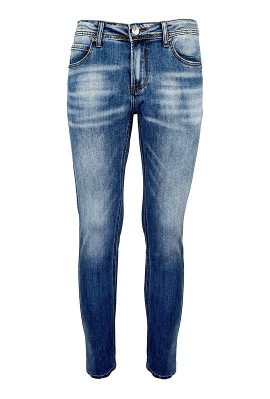 Jeans uomo Dresserd gamba stretta senza strappi colorazione chiara