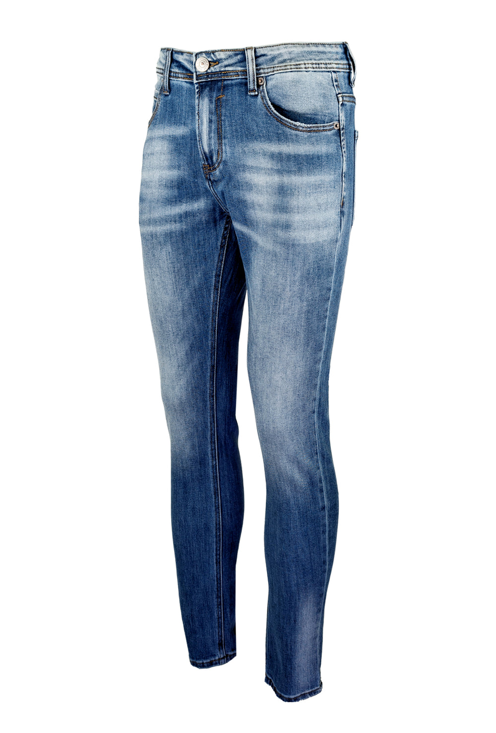 Jeans uomo Dresserd gamba stretta senza strappi colorazione chiara