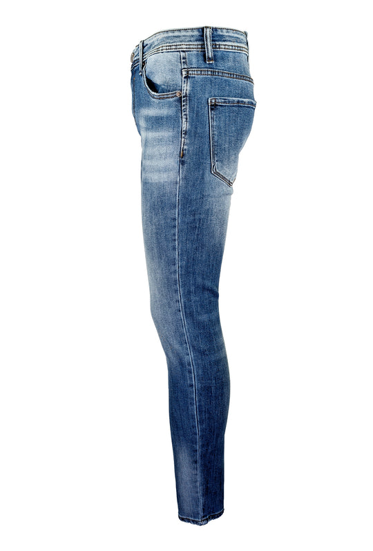 Jeans uomo Dresserd gamba stretta senza strappi colorazione chiara