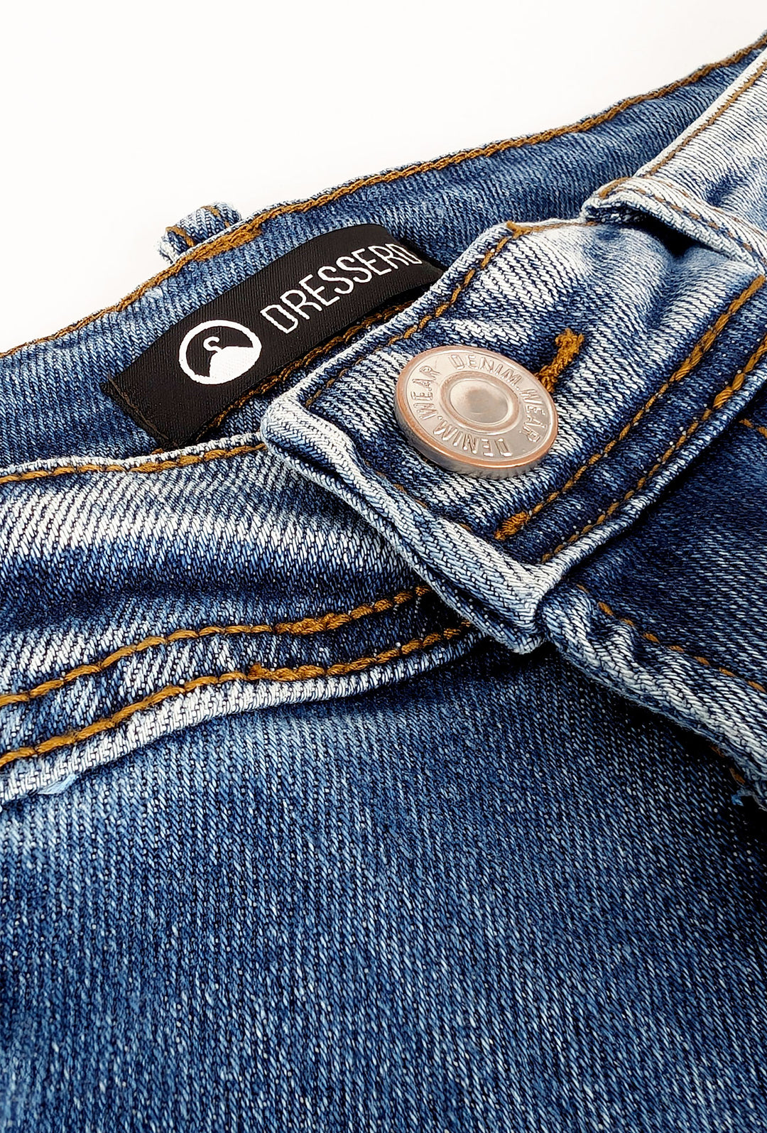 Jeans uomo Dresserd gamba stretta senza strappi colorazione chiara