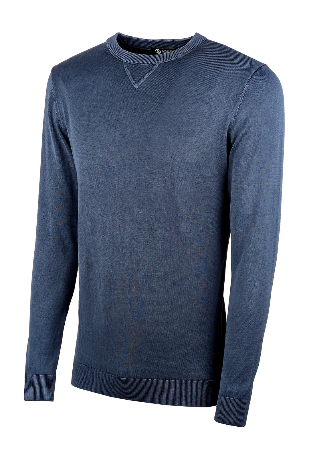 Maglioncino uomo cotone lavato con top Maglia girocollo - BLU