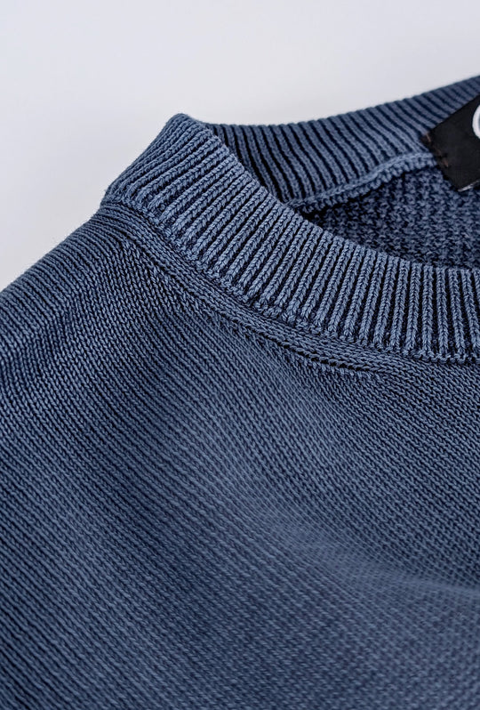 Maglioncino uomo cotone lavato con top Maglia girocollo - BLU