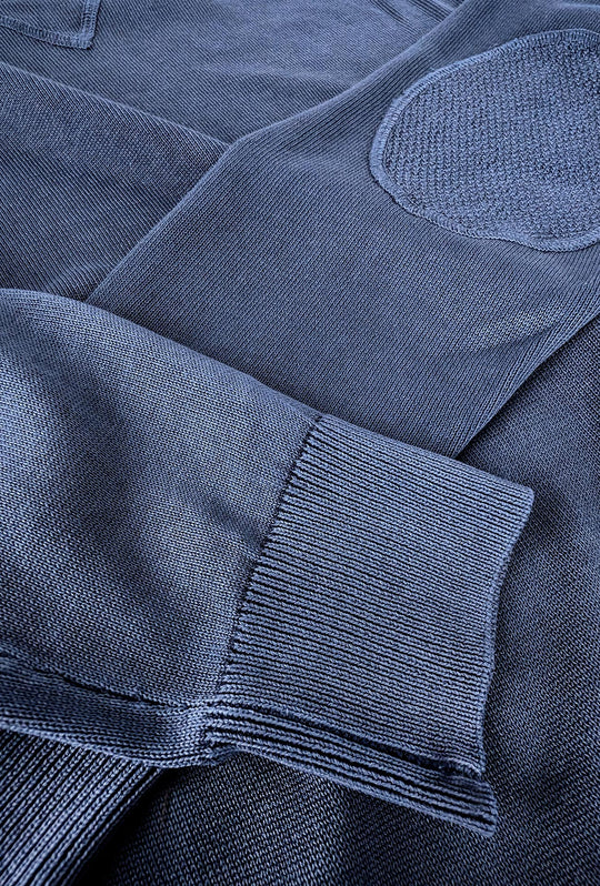 Maglioncino uomo cotone lavato con top Maglia girocollo - BLU