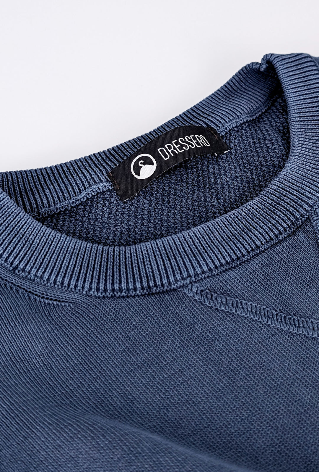 Maglioncino uomo cotone lavato con top Maglia girocollo - BLU