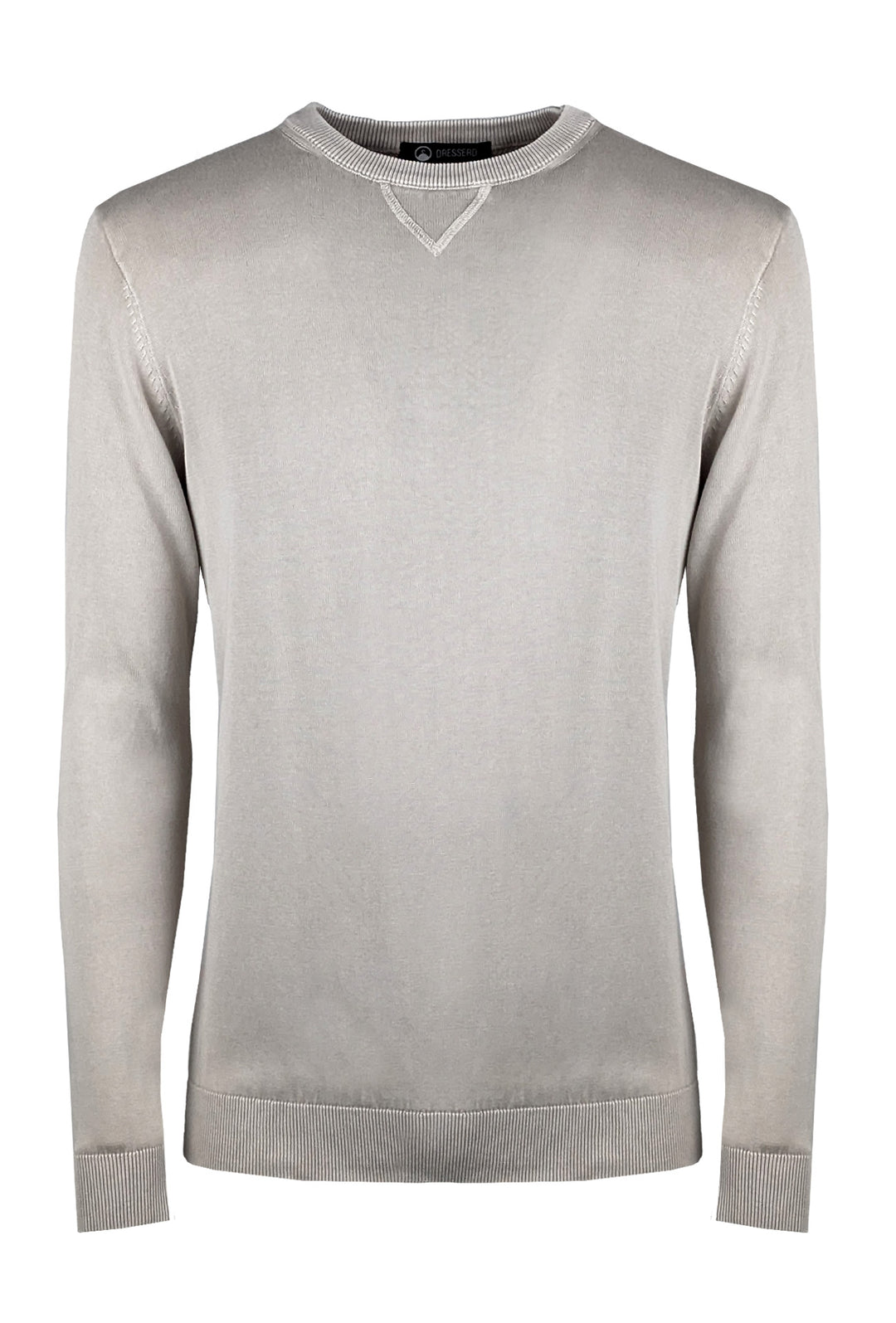 Maglioncino uomo cotone lavato con top Maglia girocollo - BEIGE