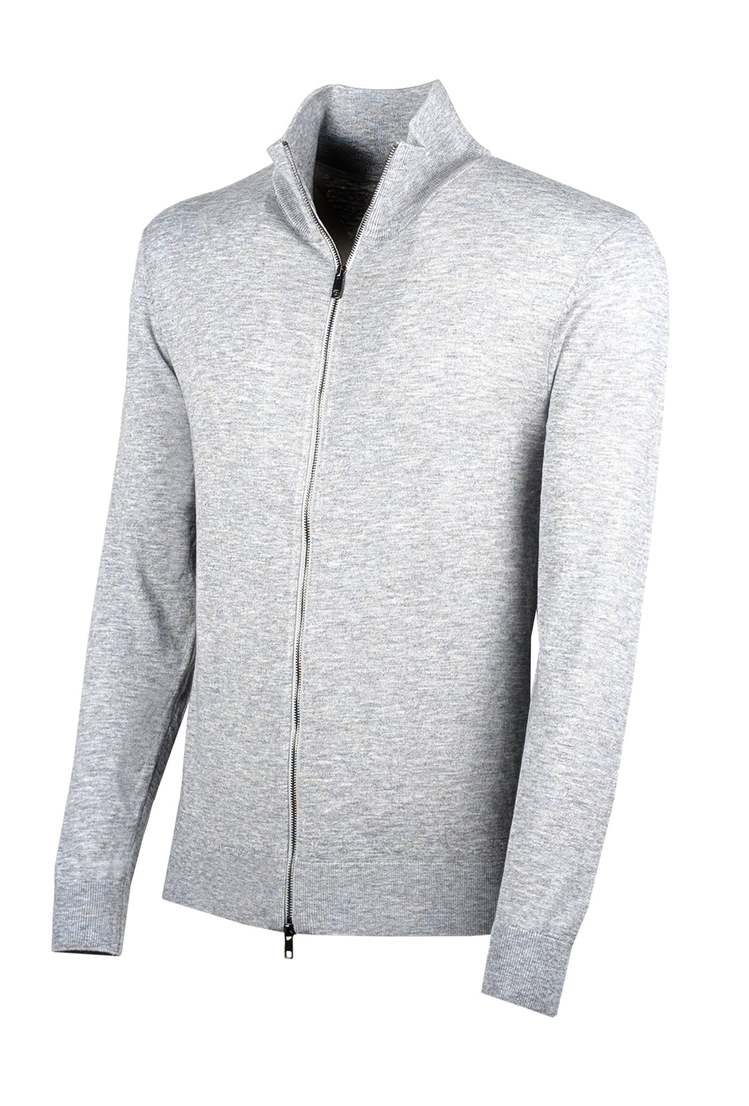 Maglia uomo Dresserd Full Zip in lana rasata Maglioncino aperto - GRIGIO